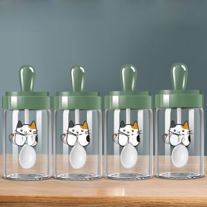 Glass Kitchen Seasoning Bottle Set Home Use Sealable Salt And Flavoring Container Spices Storage Jar Oil Pouring Pot Combination