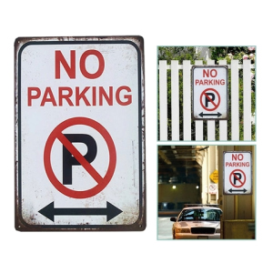 Vintage Metal No Parking Sign Caution No Parking Warning Signage Cafe Club Garage Car Pub Decoration