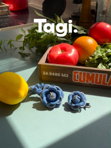 Tagi. Demin Flower Hair Tie Hair Accessories Hairpin