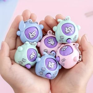 10pcs Random Color Mini Funny Finger-guessing Game Toy Rock Paper Scissors Guessing Egg Keychain Pendant