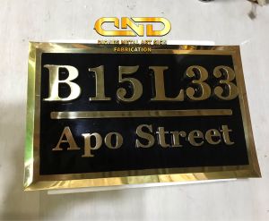Customized Home address/Brass Metal 3d metal sign