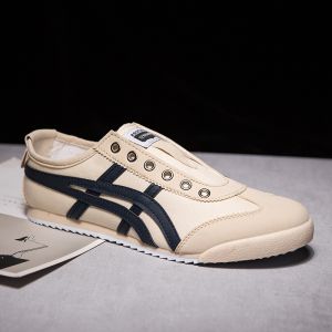 Mens Casual Shoes Tiger Love Canvas Slip-On Breathable Low-Top Glue-Welded Flat Heel Trendy Shoes Summer Collection