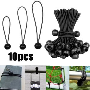10pcs Bungee Ball Tarps Canvas Tarpaulin Flagpole Ties Cord Ends Elastic Rope Lace Fixed Sunshade Waterproof Cloth Sleeping Bag
