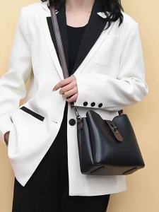 LIVING STORE (KAYRA) Beg Tangan Wanita Gaya Korea PU Leather Bucket Bag Elegan Wanita Mewah Modern Beg Women Shoulder Bag