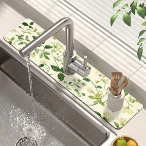 VIKAMA Kitchen Faucet Water Storage Basin Washstand Instant-Drying Anti-Mildew Countertop Waterproof Pad Home Decoration