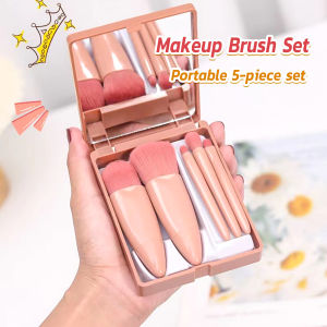 Digeo 5pcs Make Up Brushes Set With Mirror Foundation Eye Shaow Brush Beauty Tools