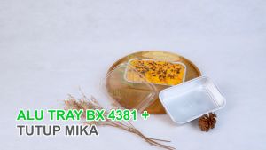 Alumunium Foil Tray Cup BX 4381 + Tutup Mika Macaroni Schotel Lasagna Mentai Pastel