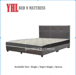 YHL 6 Inch High Density Foam Mattress + Divan Bed Frame