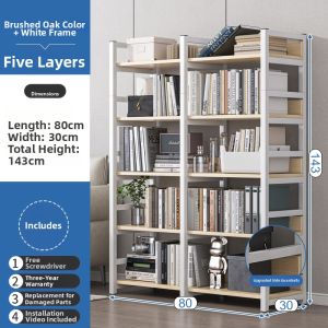 Multi-layer Storage Display Shelving Steel-Wood