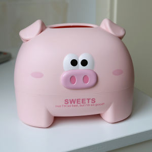 กล่องกระดาษทิชชู่รูปสัตว์น่ารัก กล่องกระดาษทิชชู่แบบถอดได้ กล่องกระดาษทิชชู่สำหรับห้องน้ำและห้องนั่งเล่น กล่องกระดาษทิชชู่ทรงกลม กล่องกระดาษทิชชู่ลายการ์ตูน