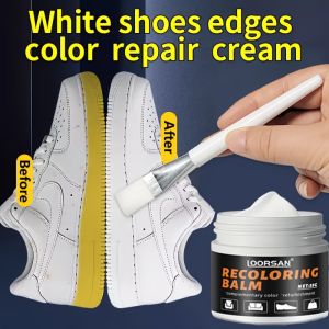 LOORSAN New White Shoe Edge Restorer 35g - Professional Shoe Repair Cream for Sneakers Boots Leather Easy Apply Color Fix