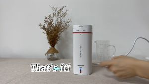 Portable Electric Kettle 500mL Mini Electric Kettle Small Tea Coffee Kettle Mini Hot Water Heater 304 Stainless Steel Electrical Thermos Kettle for Travel