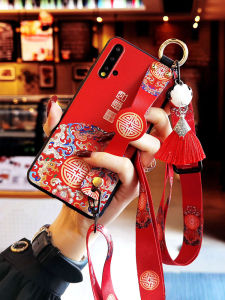 Oppo A92s A72 A52 A32 A55 A93 A5pro A2 Women Style Crossbody Silicone Phone Case with Wristband Anti-fall Full Cover