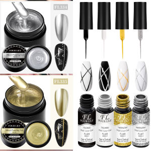 ชุดสีเจลทาเล็บสีโลหะ6ชิ้น เอฟเฟ็กต์กระจกสีทองชุดเจลยูวี LED สำหรับทำเล็บ