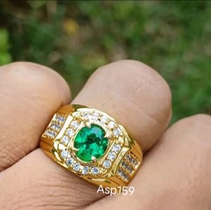 CINCIN LAKI-LAKI BATU GREEN TOPAZ ASLI NATURAL