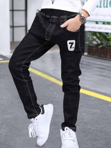 Stylish Boys Denim Jeans Black Outerwear Long Trousers Trendy Kids Fashionable Pants Spring Autumn New Arrival Childrens Clothing