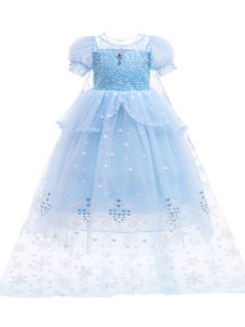 Childrens Day Frozen Elsa Short Sleeve Dress