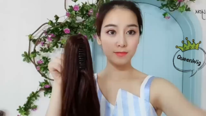 55cm Fashion Hair Wigs Long Curly Hair Wig Claw Clip Extensions Ponytail Wigs