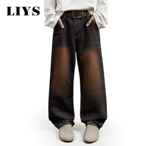 Mùa Thu Retro Quần Baggy Tím Quần Jean Nam Chiều Dài Thẳng Quần Denim Y2K Rời Quần Jean Nữ Cặp Đôi Phục Thường Ngày