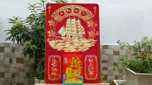 Lịch tết 2027 lịch gỗ treo tường tráng gương Thuận Buồm Xuôi Gió thích hợp treo phòng khách làm quà tặng