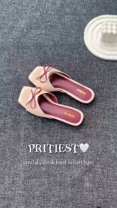 Sandal Wanita Terbaru Flat Teplek Hak 1 cm Korean Style Empuk dan Elegan