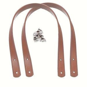 2-Pack 45cm Pu Faux Leather Straight Bag Straps Studded Style DIY Handmade Bag Accessories