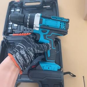 AHH 10mm bor listrik Mesin Bor Baterai Tangan Electric Screwdriver Variable Speed 5C Bor Baterai Bolak Balik Electric Drill Set