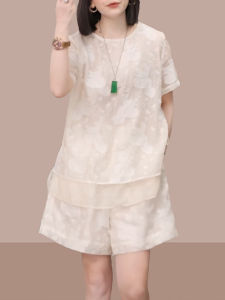 Shalldoer | Summer Elegant Beautiful Ladies Short Sleeve Embroidered Shirt And Shorts Two-Piece Set Loose Slimming Perfect For 2025