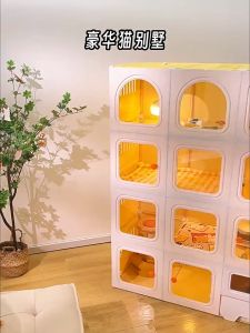 Multi-layer Cat Cage and Drawer Toilets and Large Breeding Space Family and Pet Shop