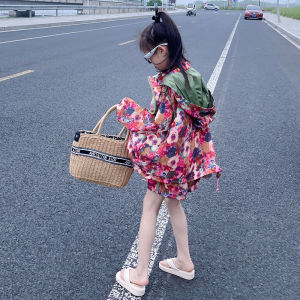 Girls Summer Lightweight Outdoor Breathable Sun Protection Clothing Set Trendy Short Outerwear Korean Style Childrens Wear