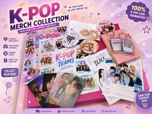 K-POP9 Merch Collection Show Your Love Support Your Idols 100% K-POP Love Guaranteed Official High-Quality Photo Cards Stickers Keychains Perfect for Every Fan Collect Your Bias We Are One
