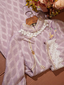 Elegant New Chinese Style Long Sleeve Qipao Beautiful Full Flower Filling New Design Daily Wear Conceals Belly Stylish