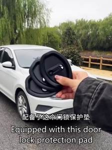 4pcs Silicone Car Door Lock Buckle Protection Cover Elastic Anti-Collision Shock Absorbing Pad Mute Buffering Cushion