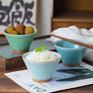 Handmade Ceramic Bowl Qingbai Glazed Wide Opening Chinese Style Dessert Bowl Rice Bowl Soup Bowl Dining Utensils Household Bowl