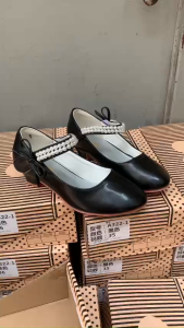 Giày công chúa trẻ em giày cao gót bé trai phong cách tiểu thư quai ngọc kiểu dáng đế 4 - 5cm giày búp bê da mềm đi tiệc biểu diễn thời trang NHÍM SHOP G01