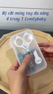 Bộ bấm móng tay cho bé 4 trong 1: cắt móng tay dũa nhíp kéo Comfybaby