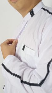 Jubah Gamis Pria Dewasa Panjang Muslim Putih Lis A04