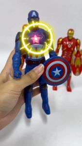 Heroes Series Action Figure With Lights-Iron Man Captain America & Spiderman- 复仇者联盟人偶玩具 *READY STOCK*