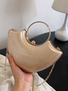 Fashionable Evening Clutch Bag 2024 New Style Handbag for Evening Dresses Cheongsam Chain Crossbody Bag Shell Shape Small Size