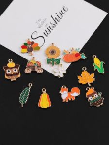 พวงกุญแจกระเป๋า DIY โลหะผสมน้ำมันตกหล่น รูปแมวและเหยื่อ ตกแต่งด้วยสีสันสดใส เครื่องประดับแฟชั่นสำหรับฤดูใบไม้ร่วง