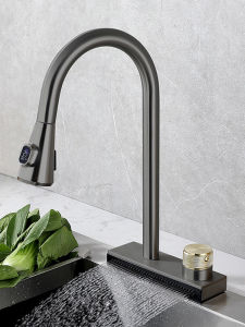 BANGPU | Cold and Hot Water Rainfall Pull Down Single Hole Faucet
