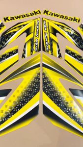 Striping Stiker Kawasaki Ninja SS 150 Standar 2012 Kuning Stiker Motor