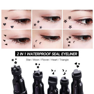 Stamp Eyeliner Black Graphic Liquid Thin Cat Eye Liner Matte Waterproof Double-Sided Eyliner Pencil Linner Heart Makeup Cosmetic