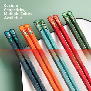 Food Grade Anti-Slip Chopsticks Set Portable High End Sensation for Home Use Customizable Chinese Style Alloy Chopsticks
