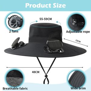 ✨New air conditioning cap✨ hat with fan Air humidity inside the hat 80% solar hat fan sun protection 360° topi kipas solar Variable design/Fast wind speed/Solar charging/Resizable topi mancing topi kebun topi yang ada kipas cap with fan