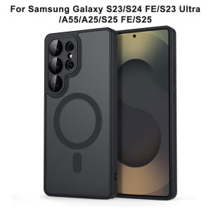 Luxury Magnetic Matte Translucent Armor Shockproof Case For Samsung S23/S24 FE/S23 Ultra/A55/A25/S25 FE/S25 Magsafe Cover