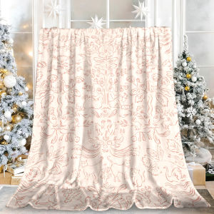 Beast Kingdom | Terracotta Boho Sun Moon Star Flannel Blanket Soft Fuzzy Plush Cozy Warm Throw for Sofa Bed Couch Home Decor