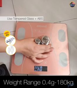 Bluetooth Digital Body Scale Electronic Bathroom Household Glass Scale Timbang Badan USB APP