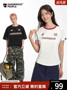 Dangerous People Short Sleeve Quick Dry Sporty T-Shirt for Couples Youth Fashion Casual round Neck Letter Print Tee