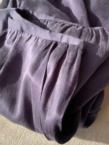 MEITESIJIAONU | Elegant Dusky Purple Wide Leg Pants Lightweight Cupro